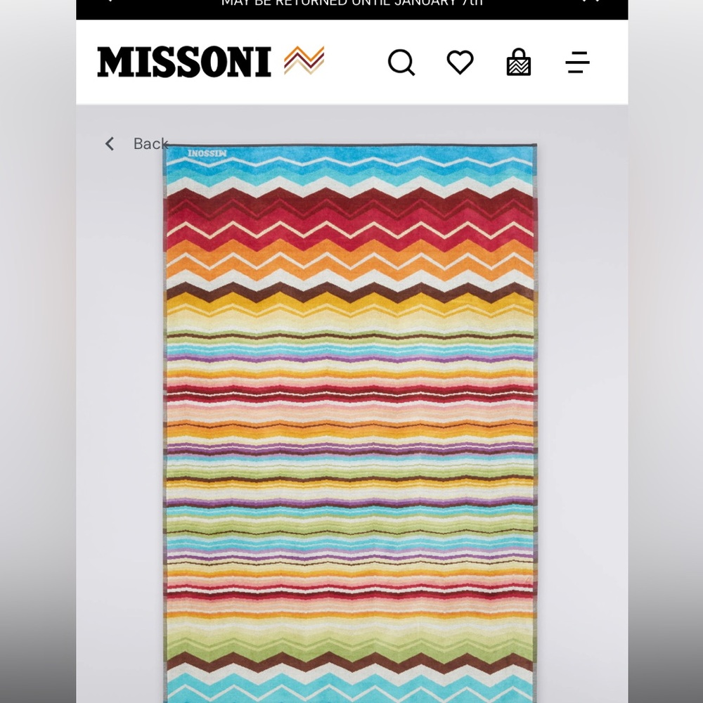 Missoni Hugo Towel NWT